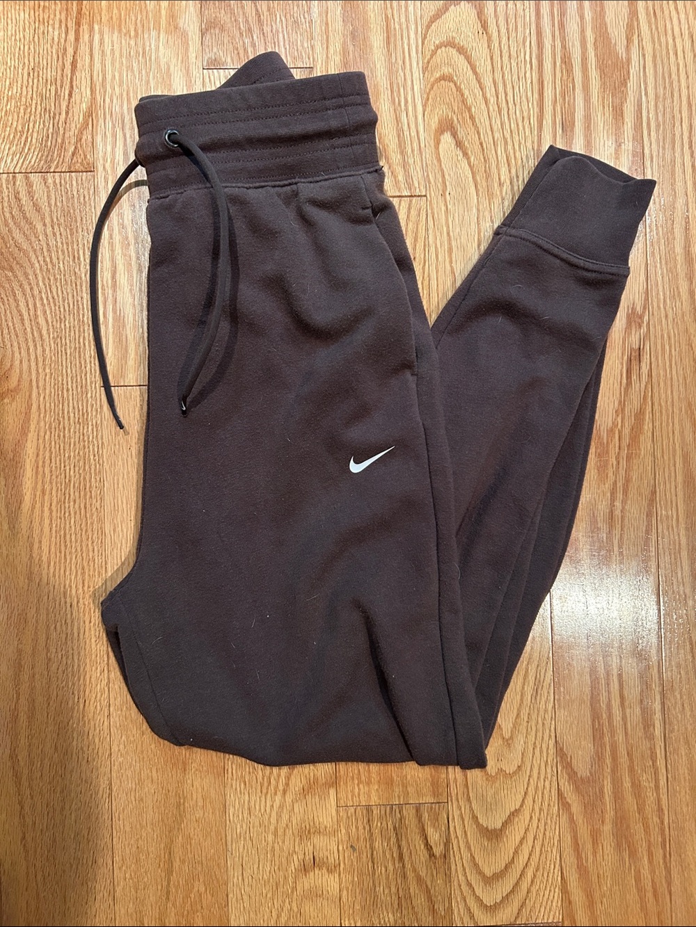 Nike Brown Jogger Sweatpants with White Swoosh